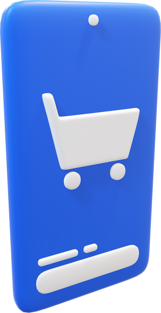 3D Shopping UI Icon Rendering Illustration